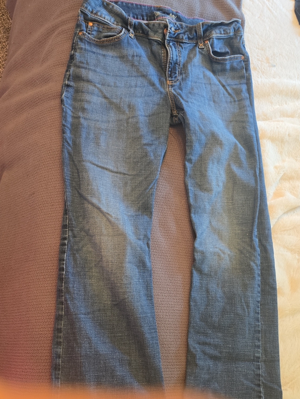 Wrangler Men's Straight Leg Blue Denim Jeans